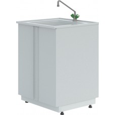 Мойка лабораторная химическая ЛК-600 СМС-ПВ (1 раковина, 1 смеситель)